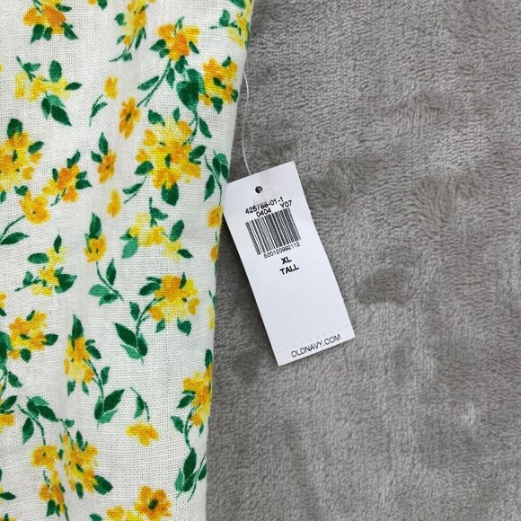 Old Navy Tall Fit & Flare Linen Blend Strapless Mini Dress Floral - Picture 4 of 15